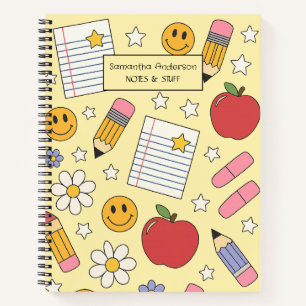 Cute Back to School Pattern    School Supplies  Notebook
