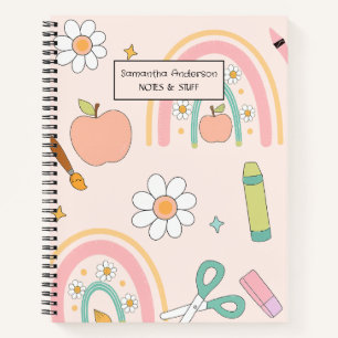 Cute Back to School Pattern    School Supplies  Notebook
