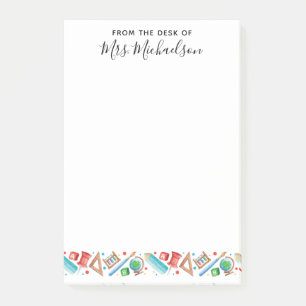 Cute Back to School Pencil Globe Teacher Post-it Notes