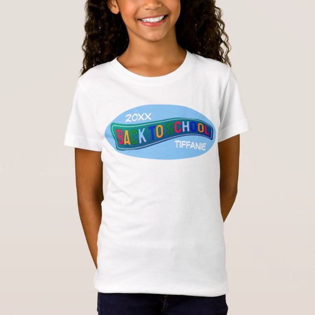  Cute Back to School Personalised T-Shirt (Front)