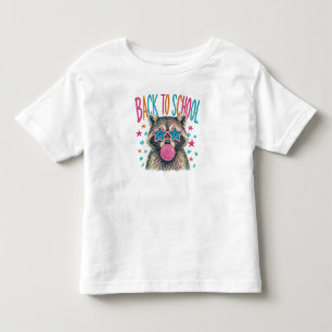✨ Cute "Back to School" Racoon Embroidery Design Toddler T-Shirt