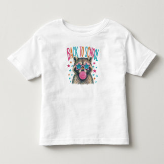 ✨ Cute "Back to School" Racoon Embroidery Design Toddler T-Shirt