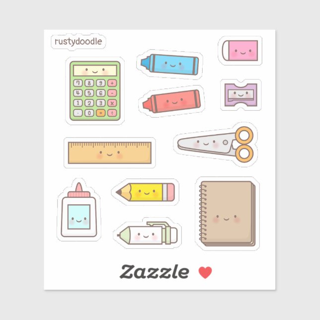 Cute Back to School Supplies Set (Sheet)