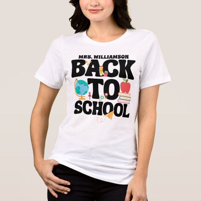 Cute Back To School Teacher Tri-Blend Shirt (Front)