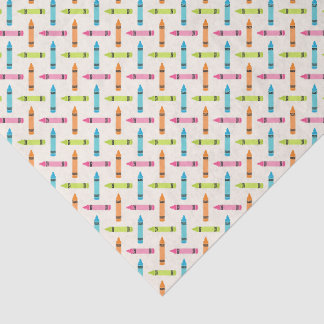 Cute Back to School Year Pastel Crayons Pattern Tissue Paper