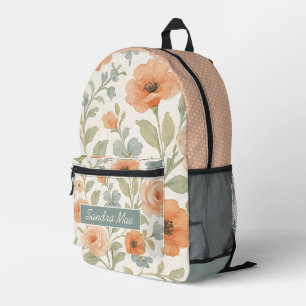 Cute Backpack With Chic French Floral Art
