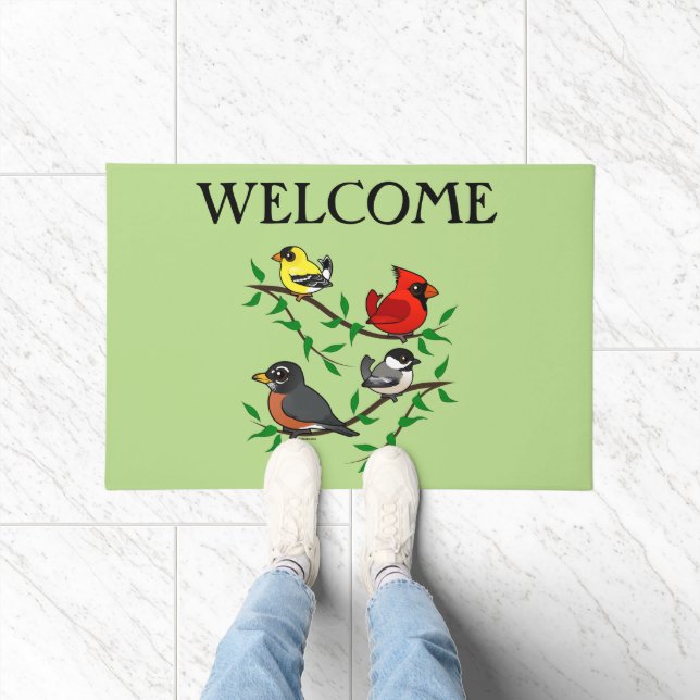 Cute Backyard Birds Doormat (Indoor)