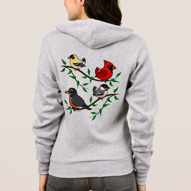 Cute Backyard Birds Hoodie (Back)