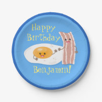 Cute bacon and egg cartoon illustration