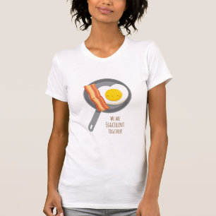 Cute Bacon and Egg Eggcellent Together Funny Pun T-Shirt