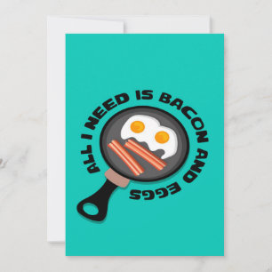 Cute Bacon and eggs   Funny Canvas  Holiday Card