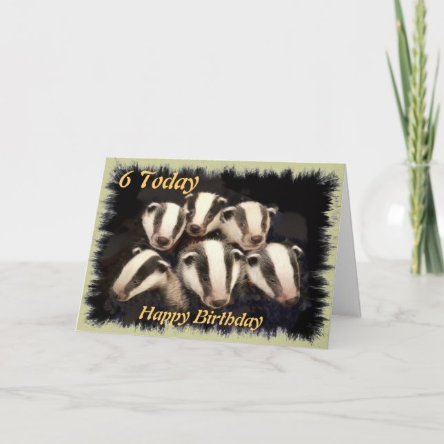 Cute Badger Cubs Card (Front)