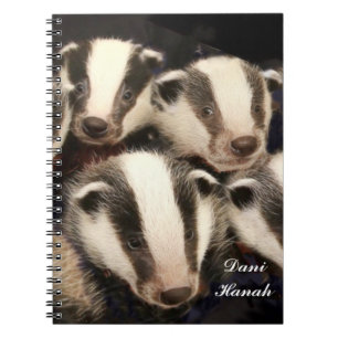 Cute Badger Cubs Spiral Notebook