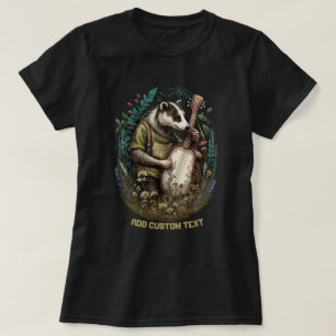 Cute Badger playing a banjo, Badger Lovers T-Shirt