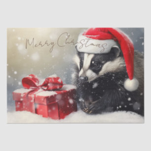 Cute Badger Winter Christmas Tissue Paper