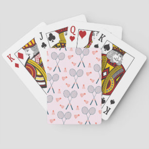 Cute Badminton Birdie Racquet Shuttlecock Retro Playing Cards