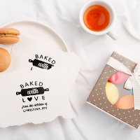 Cute Baked With Love Handmade Small Business Rubbe