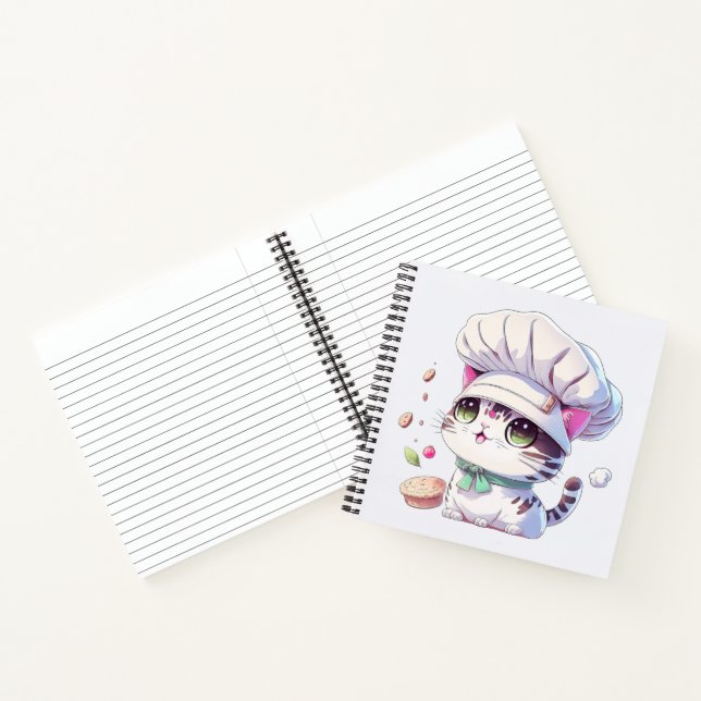 Cute Baker Pastry Chef Cat Kitten with Bread | Notebook (Inside)