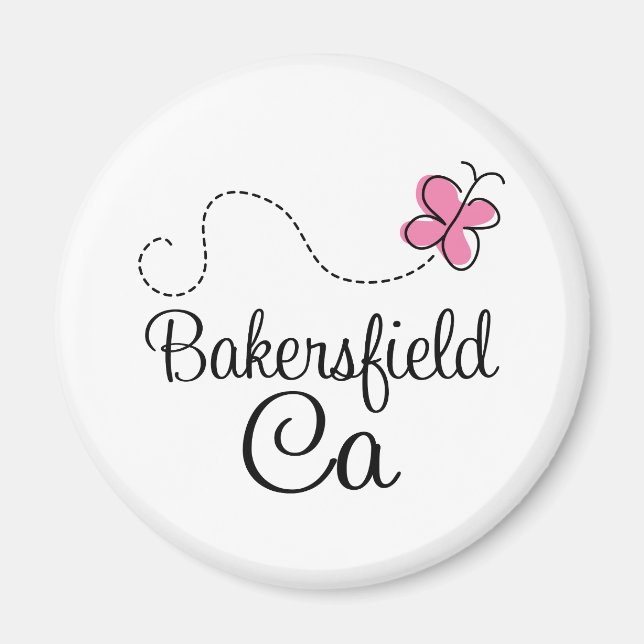 Cute Bakersfield CA California Butterfly Gift Magnet (Front)