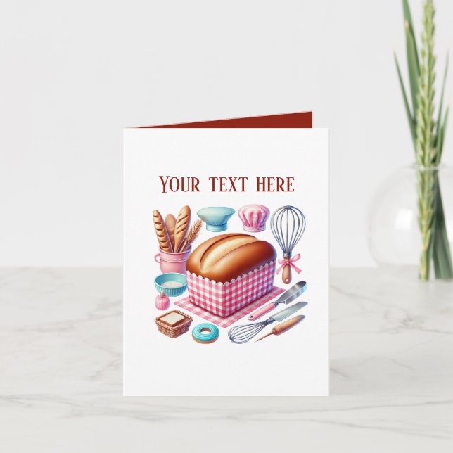 Cute Bakery bread customizable Card (Front)