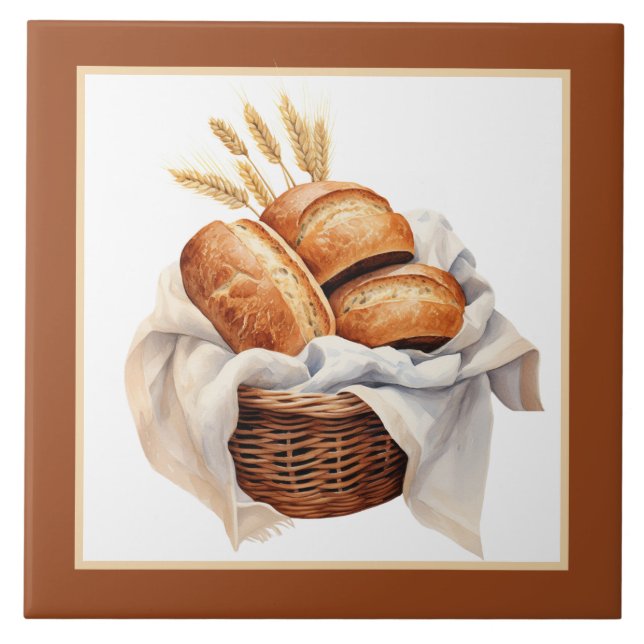 Cute bakery bread lovers home business crafting tile (Front)