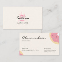 Cute Bakery Business Card Template | Cake & Desser