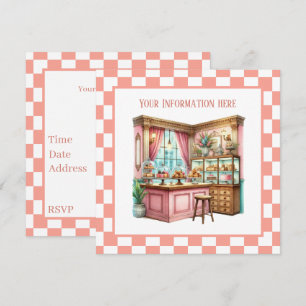 Cute Bakery counter party Paper  Invitation