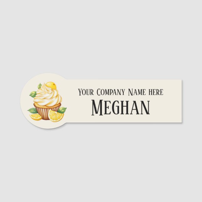Cute bakery cupcake add name employee  tag (Front)