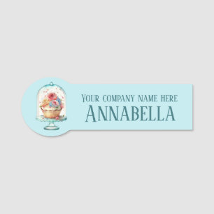 Cute bakery cupcake add name employee tag