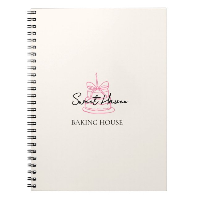 Cute Bakery Notebook | Cake & Dessert Brand Journa (Front)