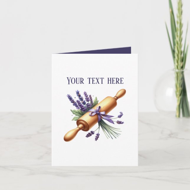 Cute bakery rolling pin customizable card (Front)
