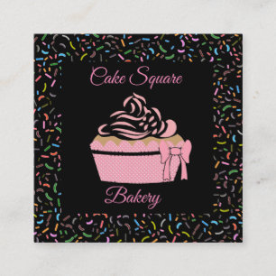 Cute Bakery Square, 2.5" x 2.5" Business Card