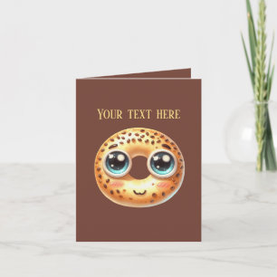 Cute bakery vendor bagel lovers customisable card