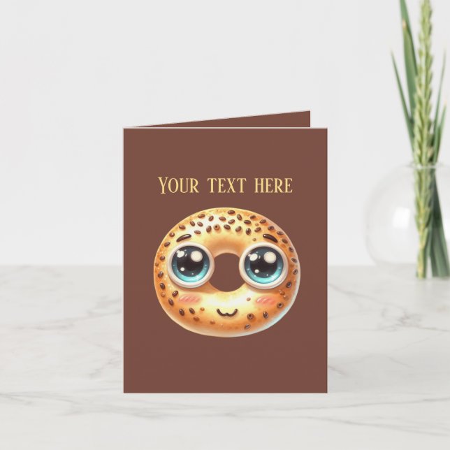 Cute bakery vendor bagel lovers customisable card (Front)