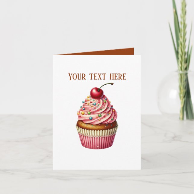Cute Bakery vendors cupcake customizable Card (Front)