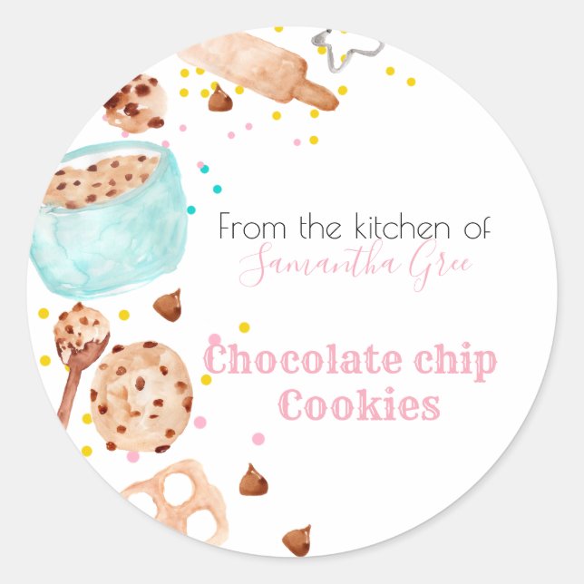 Cute baking food product sticker label (Front)