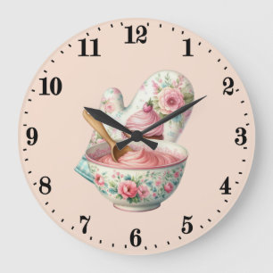 Cute baking lovers kitchen  large clock