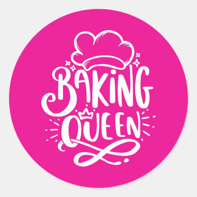 Cute Baking lovers word art  Classic Round Sticker (Front)