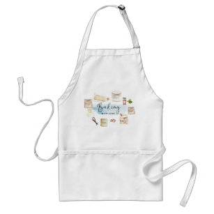 Cute Baking with Love Quote Illlustration Standard Apron