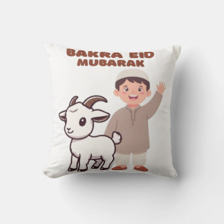 Cute Bakra Eid Mubarak - Kids Eid CelebratiT-Shirt Cushion