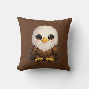 Cute Bald Eagle with Big Eyes Cosy Nature Cushion