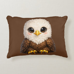 Cute Bald Eagle with Big Eyes Cosy Nature Decorative Cushion