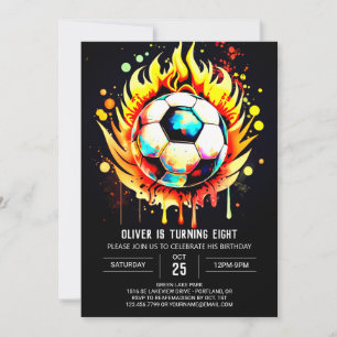 Cute Ball Watercolor Kids Birthday Invitation