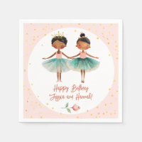 Cute Ballerina Ballet Pink Double Birthday