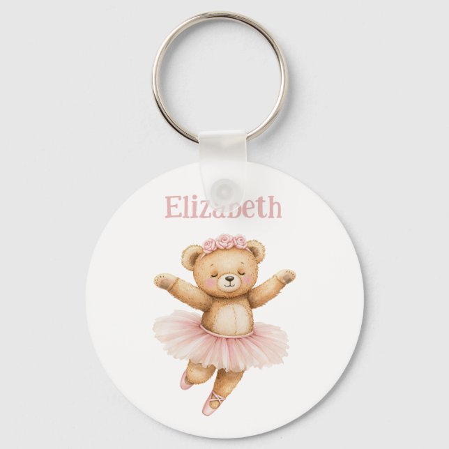 Cute ballerina bear key ring (Front)