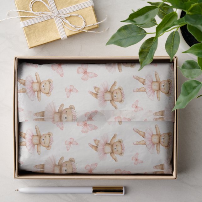 Cute ballerina bears tissue paper (Gift)