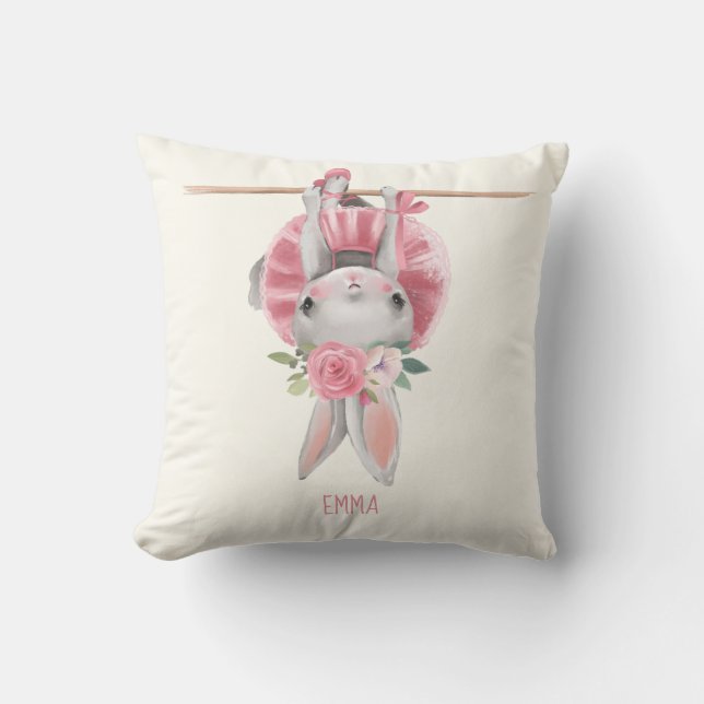 Cute Ballerina Bunny | Personalized Cushion (Front)