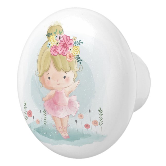Cute Ballerina Ceramic Knob (Right)