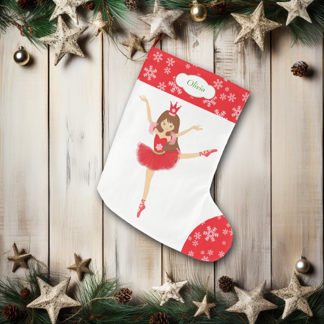 Cute Ballerina Dancer Personalised Large Christmas Stocking (Creator Uploaded)