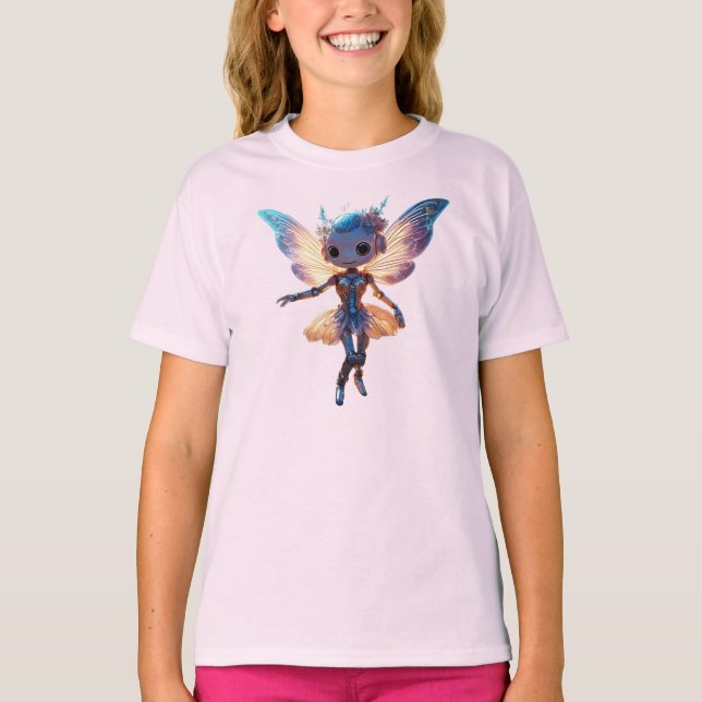 Cute Ballerina Dancing Robot Pixie T-Shirt (Front)